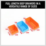 86Pc Wall Mounted Parts Storage Bins Tool Holder Rack Workshop Organiser - Low Angle
