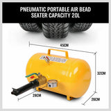 5 Gallon / 20L Bead Blaster Tyre Air Tank Tire Inflator Seater 4WD Car Shop Tool - Low Angle
