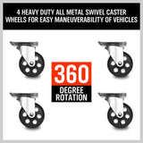 4 x Heavy Duty Wheel Dolly 450 kg 1000 lb Car Vehicle Positioning Jack Platform - Side View
