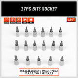 94Pc Socket Ratchet Wrench Set Screwdriver Bits Extension Torx Hex 1/4" 1/2" Dr.
