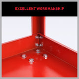 Tool Trolley 3-Tier Workshop Cart Rolling Steel Parts Storage Handyman 150KG Red - Rear View