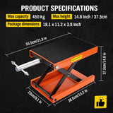 205KG Motorcycle Motorbike Lift Jack Motorcycle Stand Hoist Repair Work Bench - Top-Down View