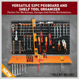 52Pc Wall Mounted Tool Storage Rack Wrench Spanner Holder Screwdriver Pliers New - Top-Down View