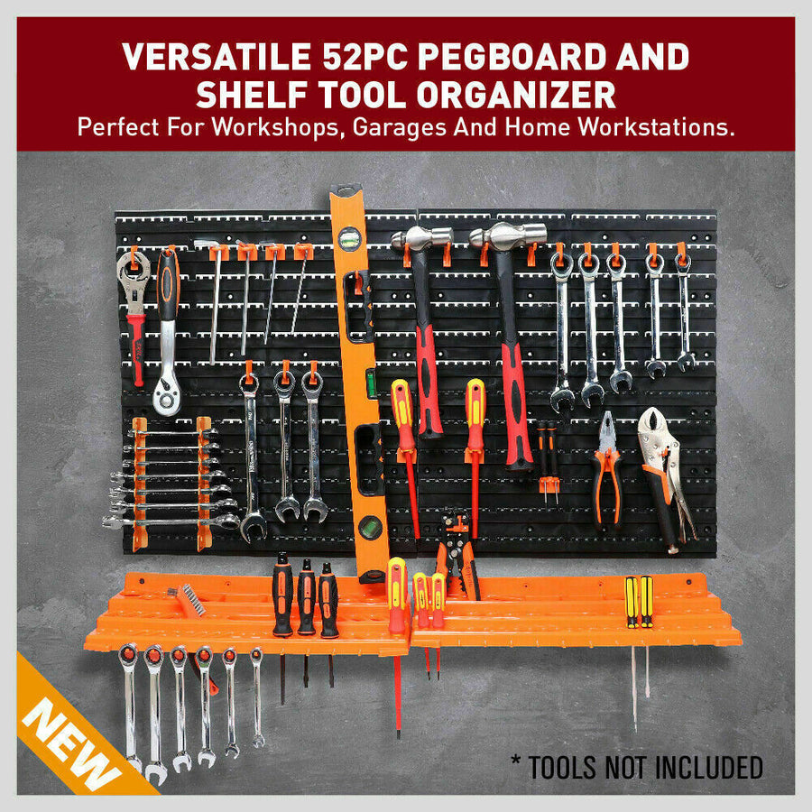 52Pc Wall Mounted Tool Storage Rack Wrench Spanner Holder Screwdriver Pliers New, image 4