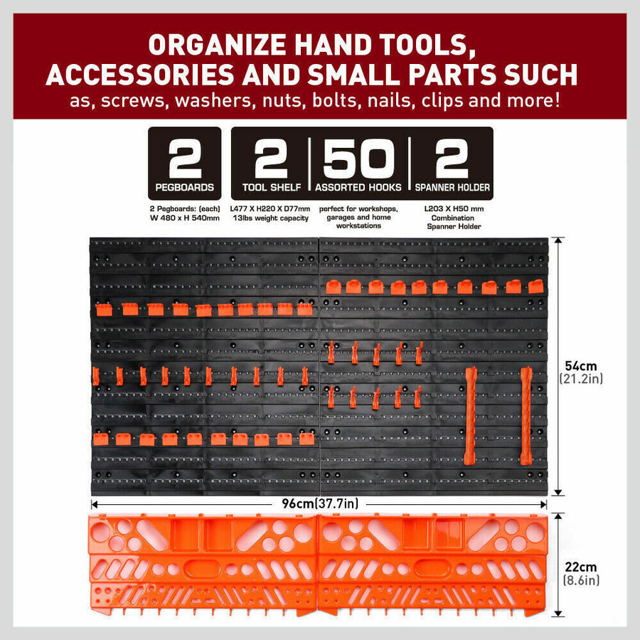 52Pc Wall Mounted Tool Storage Rack Wrench Spanner Holder Screwdriver Pliers New, image 5