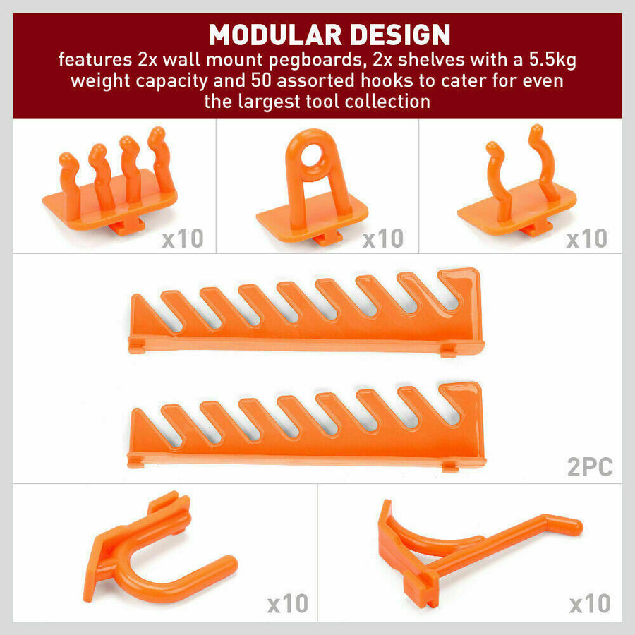 52Pc Wall Mounted Tool Storage Rack Wrench Spanner Holder Screwdriver Pliers New, image 7