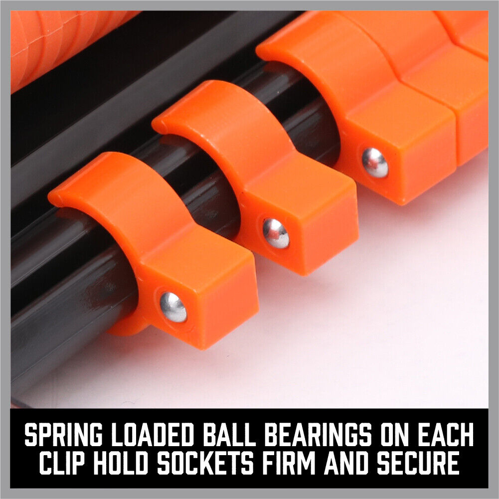 3Pc Socket Rails 66 Socket Holder Space Organiser Garage Rack 1/4 3/8 1/2