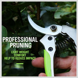 Bypass Pruning Shears Cutter Home Gardening Plant Scissor Branch Tool With Lock - Top-Down View