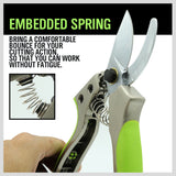 Bypass Pruning Shears Cutter Home Gardening Plant Scissor Branch Tool With Lock - Close-Up Angle