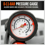High Pressure Air Pump Bicycle Bike Alloy Floor Air Gauge Ball Balloon Nozzles - Close-Up Angle
