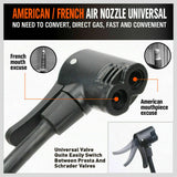 High Pressure Air Pump Bicycle Bike Alloy Floor Air Gauge Ball Balloon Nozzles - Low Angle