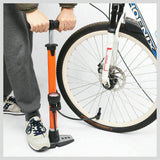 High Pressure Air Pump Bicycle Bike Alloy Floor Air Gauge Ball Balloon Nozzles - Extra Image