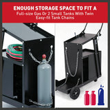 New 4-Drawer Welding Trolley Cart Welder Cabinet MIG TIG ARC Plasma Cutter Bench - Top-Down View
