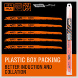 5Pc 300mm Reciprocating Saw Blades 5TPI Wood Timber Pruning Tool W/T Case - Side View