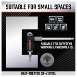 18-Piece T-Handle Hex Key Set, SAE/Imperial & Metric Sizes Allen Wrench Set Long Arm with Ball End - Low Angle