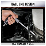 18-Piece T-Handle Hex Key Set, SAE/Imperial & Metric Sizes Allen Wrench Set Long Arm with Ball End - Extra Image