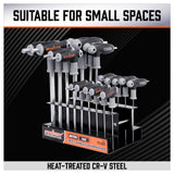 18-Piece T-Handle Hex Key Set, SAE/Imperial & Metric Sizes Allen Wrench Set Long Arm with Ball End - Extra Image