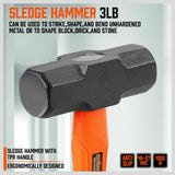 5Pc Hammer Set Rubber / Ball Pein / Sledge / Cross Pein Mallet TPR Grip Handle - Top-Down View