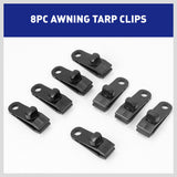 8Pc Awning Tarp Clamp Set Clips Hangers Survival Tent Emergency Grommet - Side View