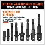 8Pc Drill Socket Adapter Set Impact Nut Driver Hex Extension Bits 1/4