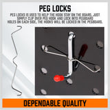 238Pc Pegboard Hooks Set Peg board Bins Parts Storage Assortment Tools Organiser - 45-Degree Angle