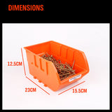 4Pc Parts Storage Bins Tool Organizer Rack Box Workshop Tray With Wall Mounted Board - Front View