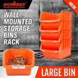4Pc Parts Storage Bins Tool Organizer Rack Box Workshop Tray With Wall Mounted Board - Low Angle