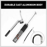 Heavy Duty 600cc Manual Grease Gun Flexible Hose Coupler 10000PSI Oiling Tools - 45-Degree Angle