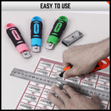 4Pc Box Cutter Snap Off Utility Knife Retractable Grip Handle 10x Spare Blades - Low Angle