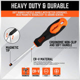 HORUSDY 6Pc Magnetic Screwdriver Set Non-slip Handle Phillips Slotted Tool New - 45-Degree Angle