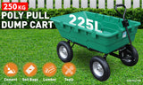 SEDY 225L Poly Pull Dump Cart Garden Hand Trailer Wagon Lawn Wheelbarrow - Side View