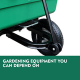 SEDY 225L Poly Pull Dump Cart Garden Hand Trailer Wagon Lawn Wheelbarrow - 45-Degree Angle