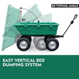 SEDY 225L Poly Pull Dump Cart Garden Hand Trailer Wagon Lawn Wheelbarrow - Rear View