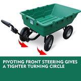 SEDY 225L Poly Pull Dump Cart Garden Hand Trailer Wagon Lawn Wheelbarrow - Extra Image