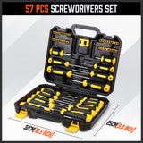 57-Piece Magnetic Screwdriver Set Slotted Phillips Bit Hex Pozidriv Torx Key Bit - Side View