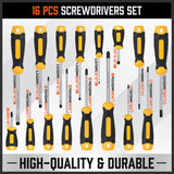 57-Piece Magnetic Screwdriver Set Slotted Phillips Bit Hex Pozidriv Torx Key Bit - Top-Down View