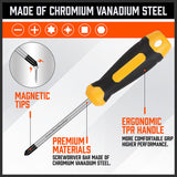 57-Piece Magnetic Screwdriver Set Slotted Phillips Bit Hex Pozidriv Torx Key Bit - 45-Degree Angle