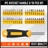 57-Piece Magnetic Screwdriver Set Slotted Phillips Bit Hex Pozidriv Torx Key Bit - Rear View