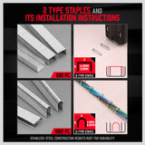 Heavy Duty Staple Gun Set 2in1 Stapler 1500Pc Staples Tacker Hand Fastener Tool - 45-Degree Angle