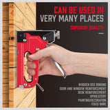 Heavy Duty Staple Gun Set 2in1 Stapler 1500Pc Staples Tacker Hand Fastener Tool - Close-Up Angle