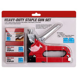 Heavy Duty Staple Gun Set 2in1 Stapler + 1500Pc Staples Tacker Hand Fastener Tool - Close-Up Angle