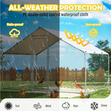 VaKa 3x2x1.95m Metal Walk-in Chicken Coop Rabbit Hutch Cage Hen House Chook Au - 45-Degree Angle