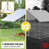 VaKa 3x2x1.95m Metal Walk-in Chicken Coop Rabbit Hutch Cage Hen House Chook Au - Close-Up Angle