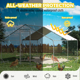 VaKa 3x4x1.95m Metal Walk-in Chicken Coop Rabbit Hutch Cage Hen House Chook Au - 45-Degree Angle