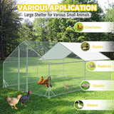 VaKa 3x4x1.95m Metal Walk-in Chicken Coop Rabbit Hutch Cage Hen House Chook Au - Low Angle