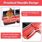 VaKa Chicken Hen Coop Hutch 2 Hole Inside Outside Roll Away Lay Egg Nesting Box - Close-Up Angle