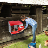 VaKa Chicken Hen Coop Hutch 2 Hole Inside Outside Roll Away Lay Egg Nesting Box - Extra Image