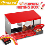 VaKa Chicken Hen Coop Hutch 3 Hole Inside Outside Roll Away Lay Egg Nesting Box - Front View