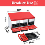 VaKa Chicken Hen Coop Hutch 3 Hole Inside Outside Roll Away Lay Egg Nesting Box - Top-Down View