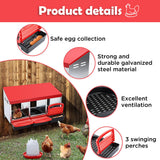 VaKa Chicken Hen Coop Hutch 3 Hole Inside Outside Roll Away Lay Egg Nesting Box - Close-Up Angle